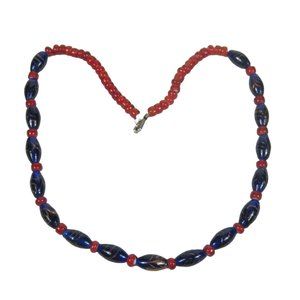 Glass Beaded Necklace 20 inch Strand Jewelry Goldtone Glitter Silvertone